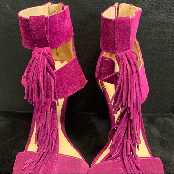 Via Spiga Eilish Fringe T Strap High Heel Sandals size 8M - Picture 4 of 7